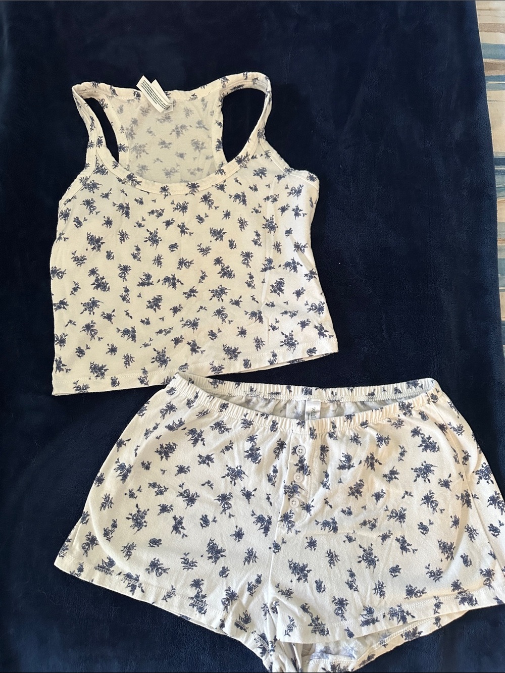 wild fable Cream Floral Racerback Tank and Shorts Sleep Set